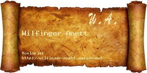 Wilfinger Anett névjegykártya