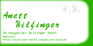 anett wilfinger business card